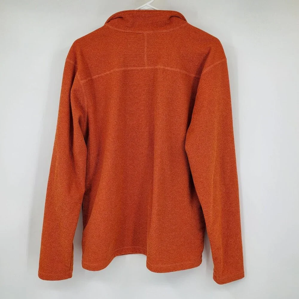 The North Face Orange Men's Long Sleeve 1/4‎ Zip Pullover Winter Shirt Large